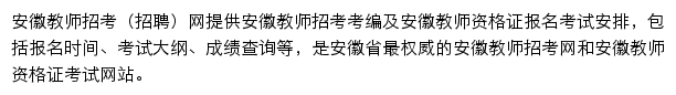 安徽教师招考网网站详情