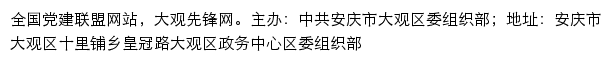 大观先锋网（中共安庆市大观区委组织部）网站详情