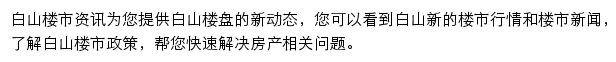 安居客白山楼市资讯网站详情