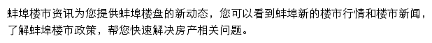 安居客蚌埠楼市资讯网站详情