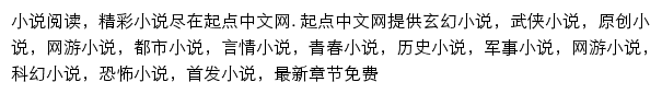 起点小说全部作品网站详情