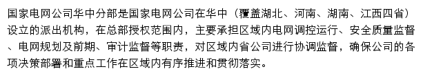 国家电网有限公司华中分部网站详情