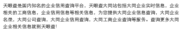 大同天眼查网站详情