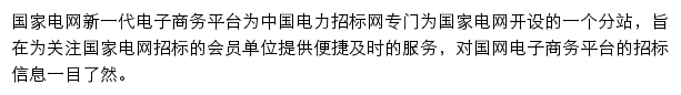 国家电网新一代电子商务平台网站详情