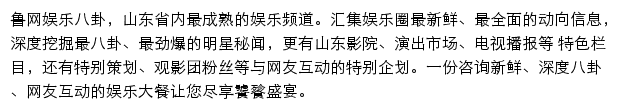 鲁网娱乐频道网站详情