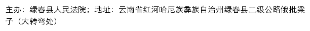 绿春县人民法院司法信息网网站详情