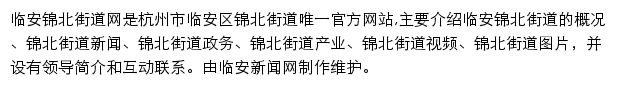 临安区锦北街道网网站详情