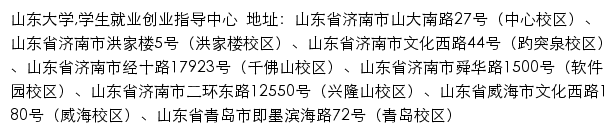 山东大学学生就业创业指导中心网站详情