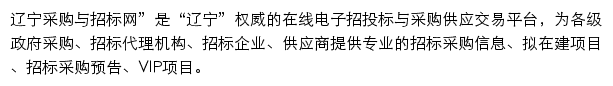 辽宁采购招标网网站详情