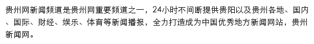 贵州网新闻频道网站详情