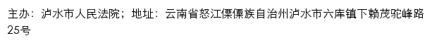 泸水市人民法院司法信息网网站详情