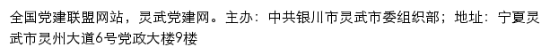 灵武党建网（中共银川市灵武市委组织部）网站详情