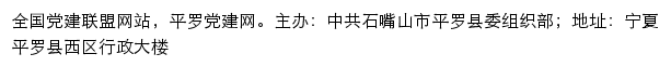 平罗党建网（中共石嘴山市平罗县委组织部）网站详情