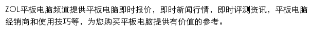 中关村在线平板电脑频道网站详情