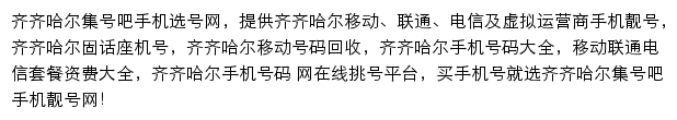 齐齐哈尔集号吧网站详情