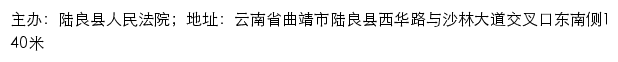 陆良县人民法院司法信息网网站详情