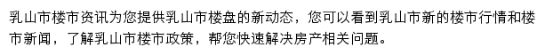 安居客乳山市楼市资讯网站详情