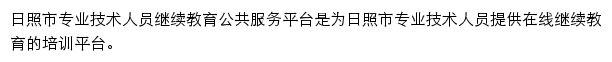 日照市专业技术人员继续教育公共服务平台网站详情