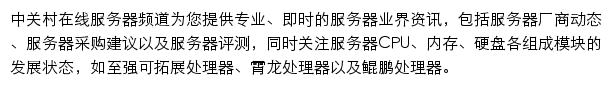 中关村在线服务器频道网站详情