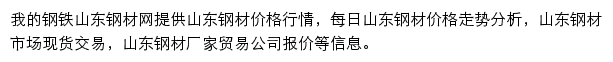 山东钢材网（我的钢铁）网站详情