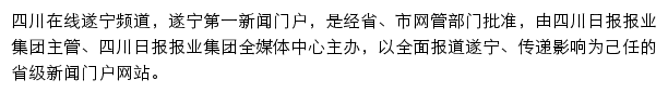 四川在线遂宁频道网站详情