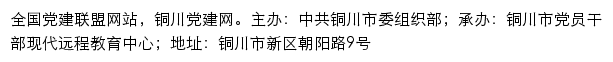 铜川党建网（中共铜川市委组织部）网站详情