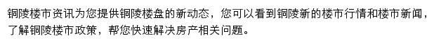 安居客铜陵楼市资讯网站详情