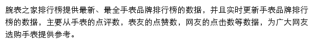 腕表之家手表品牌排行榜网站详情