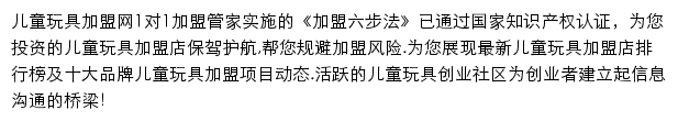 儿童玩具加盟网网站详情