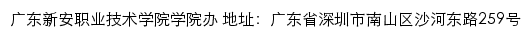 广东新安职业技术学院学院办网站详情