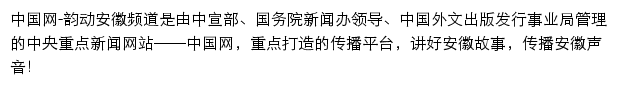 韵动安徽_中国网网站详情