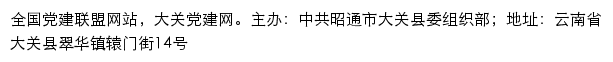 大关党建网（中共昭通市大关县委组织部）网站详情