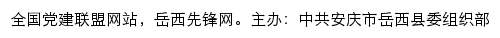 岳西先锋网（中共安庆市岳西县委组织部）网站详情