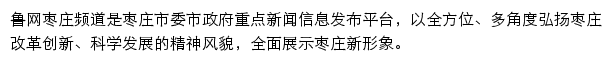 鲁网枣庄频道网站详情